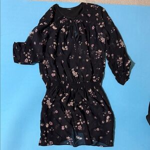 Club Monaco Black Dress with Pink Floral Print